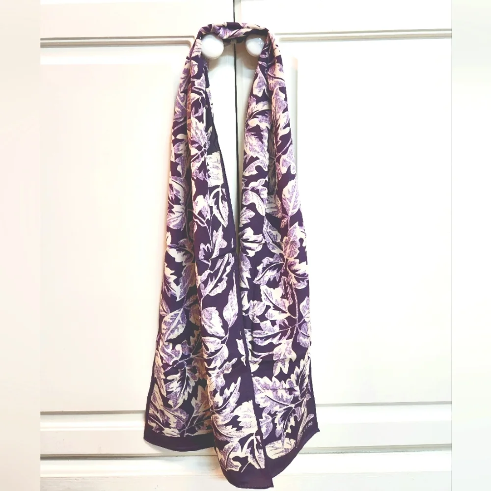 Carole Little Leaf Pattern Silk Oblong Scarf